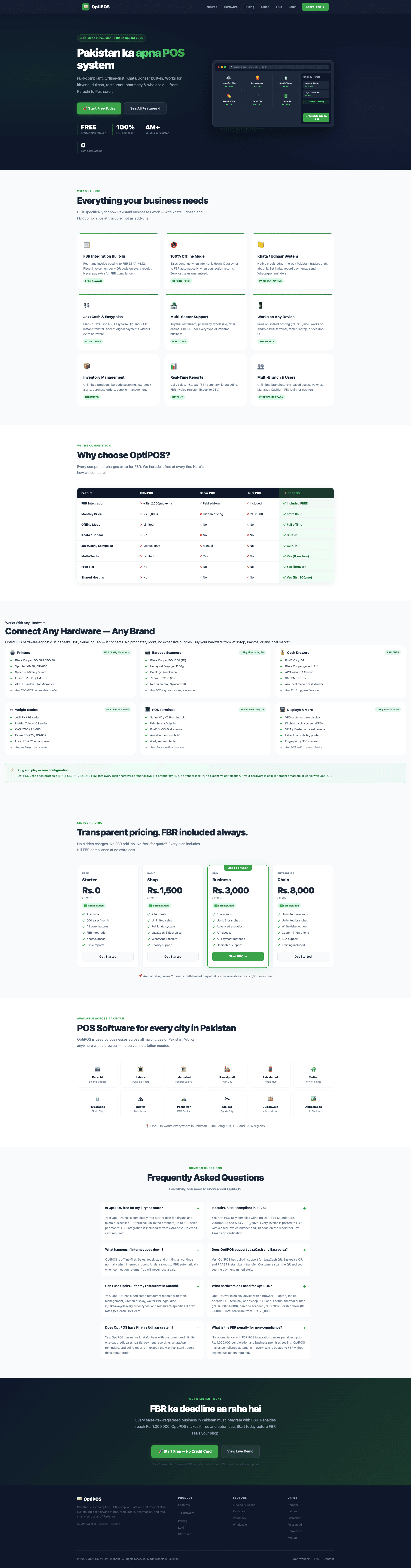 OptiPOS website preview