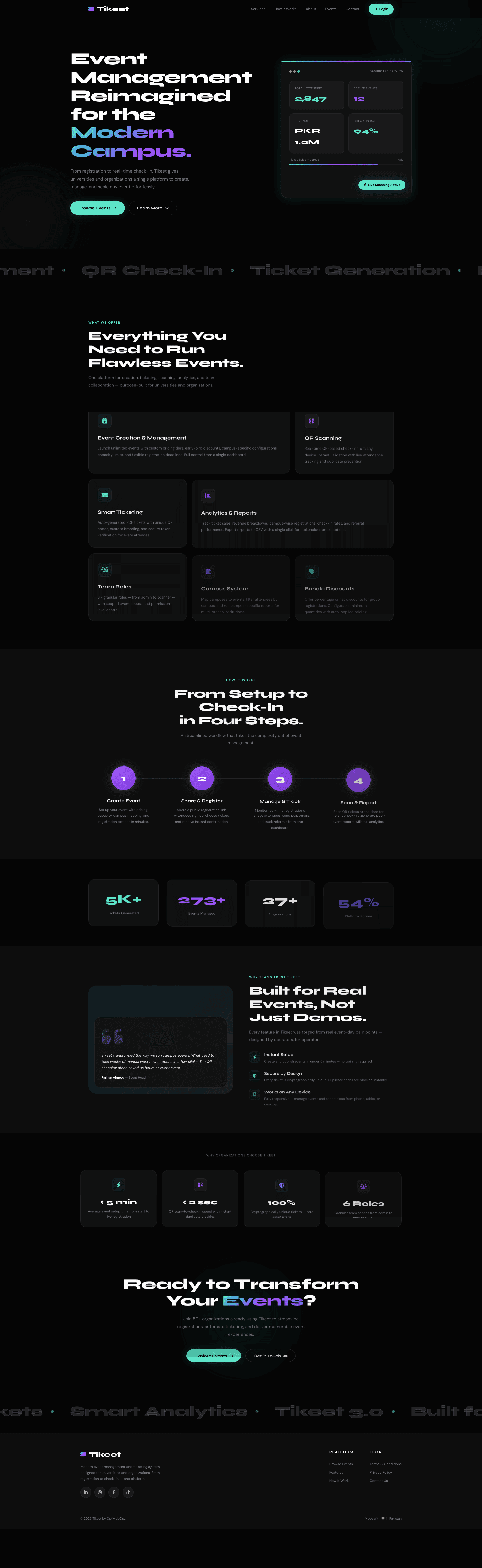 Tikeet website preview