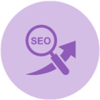 SEO circle icon purple